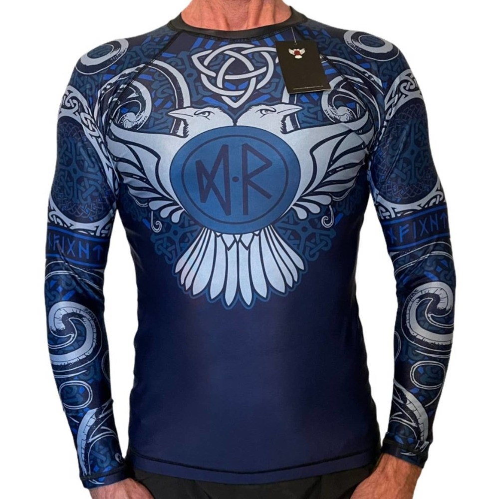 Men's Navy Blue Long-Sleeve Norse Graphic Athletic SPATS Shirt